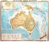 Карта Австралия и Новая Зеландия физическая, 1:6 ,111х196, ламинирование одностороннее Артикул: гео0019