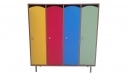 Шкаф детский 4-х секционный для одежды «СВЕТЛЯЧОК» ЛДСП ЦВЕТНОЙ ФАСАД и Металлические ножки 