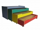 Кровать - ТУМБА детская трехъярусная выкатная ЦВЕТНАЯ 